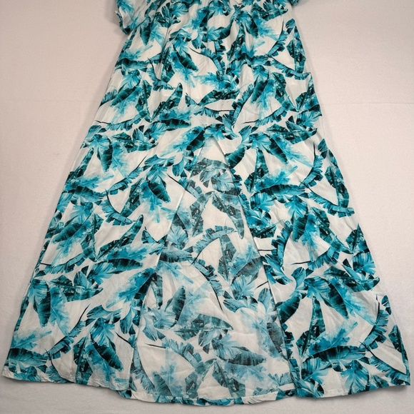Buddy Love Off The Shoulder Tropical Maxi Dress Womens Sz M Ruffle Short Sleeve - Picture 10 of 11